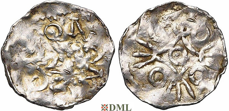 Денарий, Германия, Нижняя Лотарингия, Anonymous bishop, м.д. Dinant, Ilisch 2014, 30.6