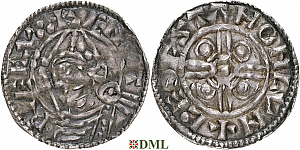 Денарий, Англия, Cnut (1016-1035), м.д. London, монетарий Leofstan, North 787