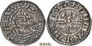 Денарий, Англия, Cnut (1016-1035), м.д. London, монетарий Leofstan, North 787