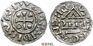 Денарий, Германия, Бавария, Heinrich IV (995-1002), м.д. Regensburg, монетарий EИC, Hahn 1976, 25c6.2