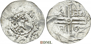 Денарий, Германия, Нижняя Лотарингия, Gf. Hermann (1020-1051), м.д. Emden, Dbg. 772