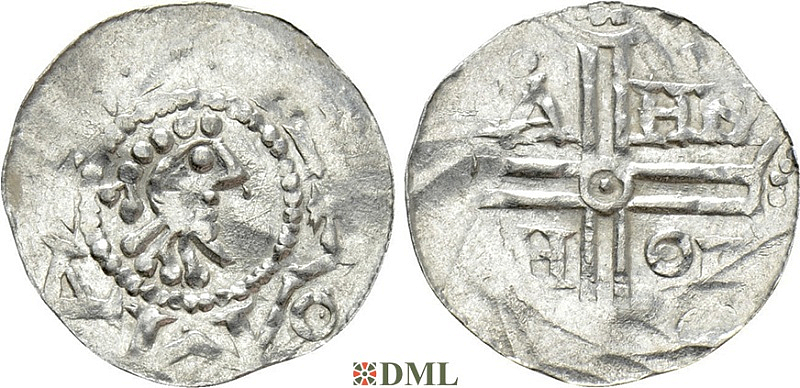 Денарий, Германия, Нижняя Лотарингия, Gf. Hermann (1020-1051), м.д. Emden, Dbg. 772