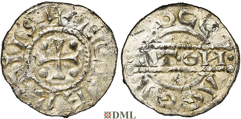 Денарий, Германия, Нижняя Лотарингия, Gg. Egbert I (1038-1050) м.д. Dokkum, Ilisch 2000, 21.17