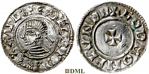 Денарий, Англия, Æthelred II (978-1016), м.д. London, монетарий Goda, North 777