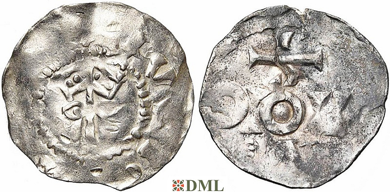 Денарий, Германия, Нижняя Лотарингия, Heinrich III (1036-1056), м.д. Tiel, Ilisch 2000, 3.17