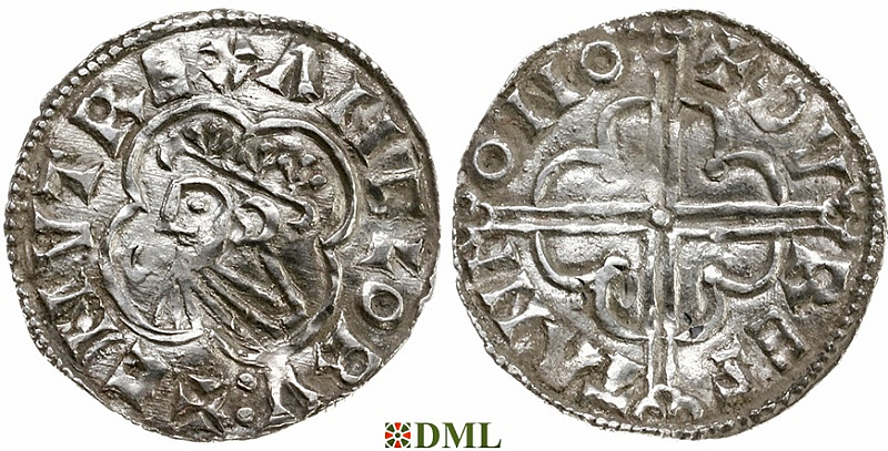 Денарий, Англия, Cnut (1016-1035), м.д. Norwich, монетарий Thurstan, North 781