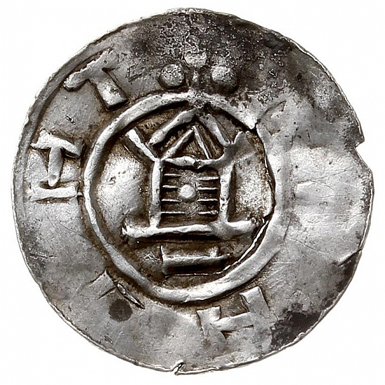 Денарий, Германия, Саксония, Нижняя Саксония , Otto III (983-1002), м.д. Goslar, type OAP