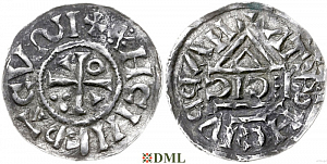 Денарий, Германия, Бавария, Heinrich II (1002-1024), м.д. Nabburg, монетарий ECIC, Hahn 1976, 74b1